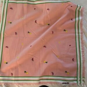 NWT,  one size. Square cotton strawberry scarf , 20 inches